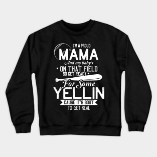 Proud Mama Baseball Shirt Funny Mom Of Baseball Player Gifts Crewneck Sweatshirt